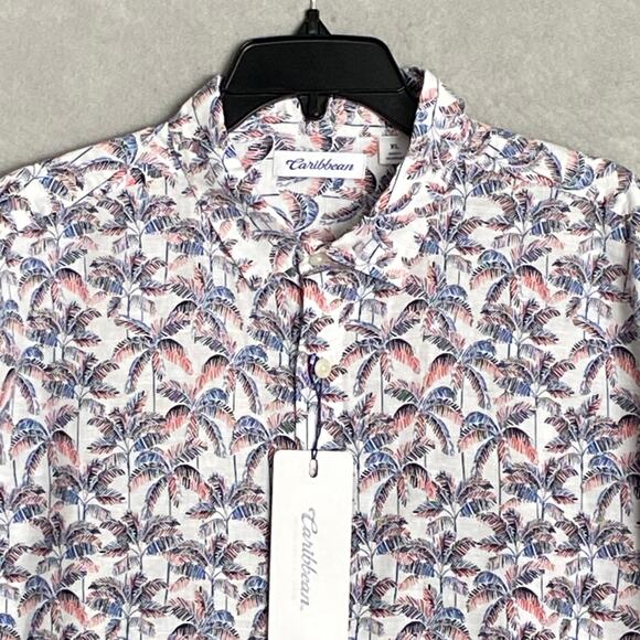 Caribbean Roundtree & Yorke Men's XL Button-Up Casual Shirt Tropical Print NEW - Picture 3 of 12